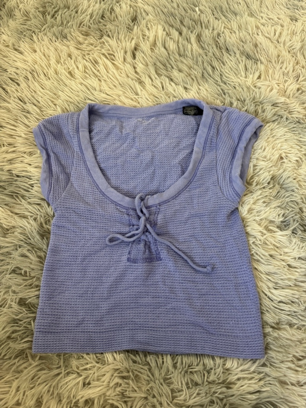 Urban Outfitters lavender Tie-Front Scoop Neck Crop Top